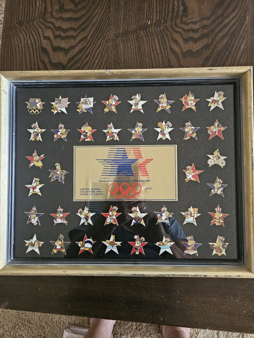 Olympic Pin Collection Framed Display - Red & Gold Accents